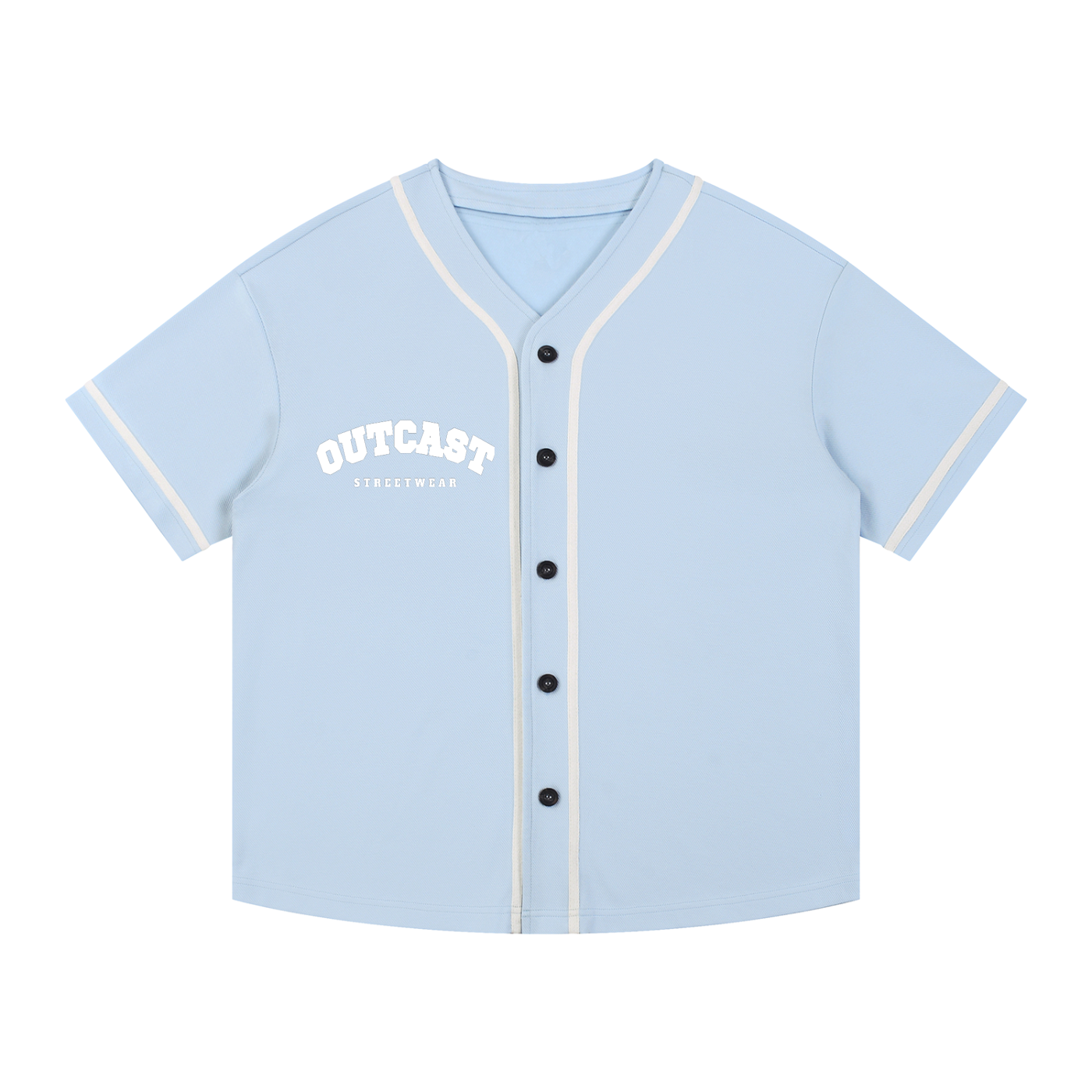 Contrast Piped Button-Up Jersey