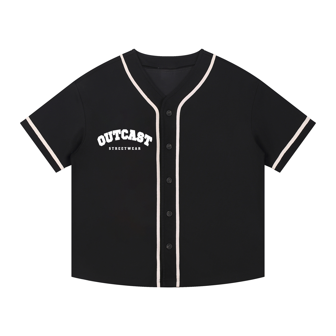 Contrast Piped Button-Up Jersey