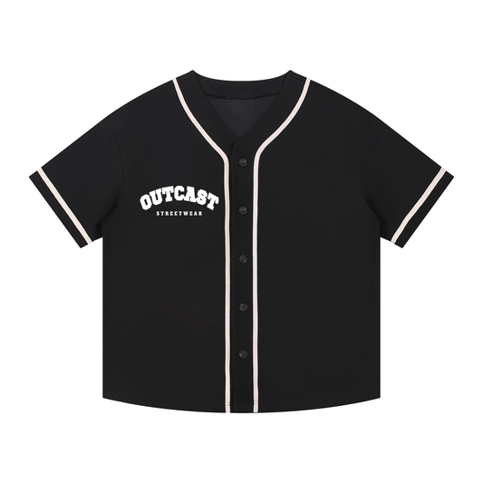 Contrast Piped Button-Up Jersey